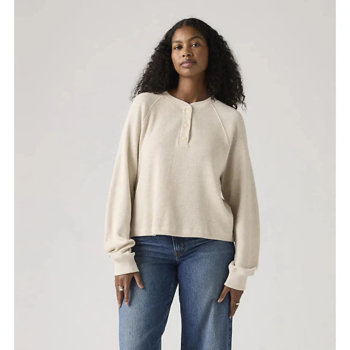 Levi's Women's Lassen Henley Shirt- Oatmeal Heather