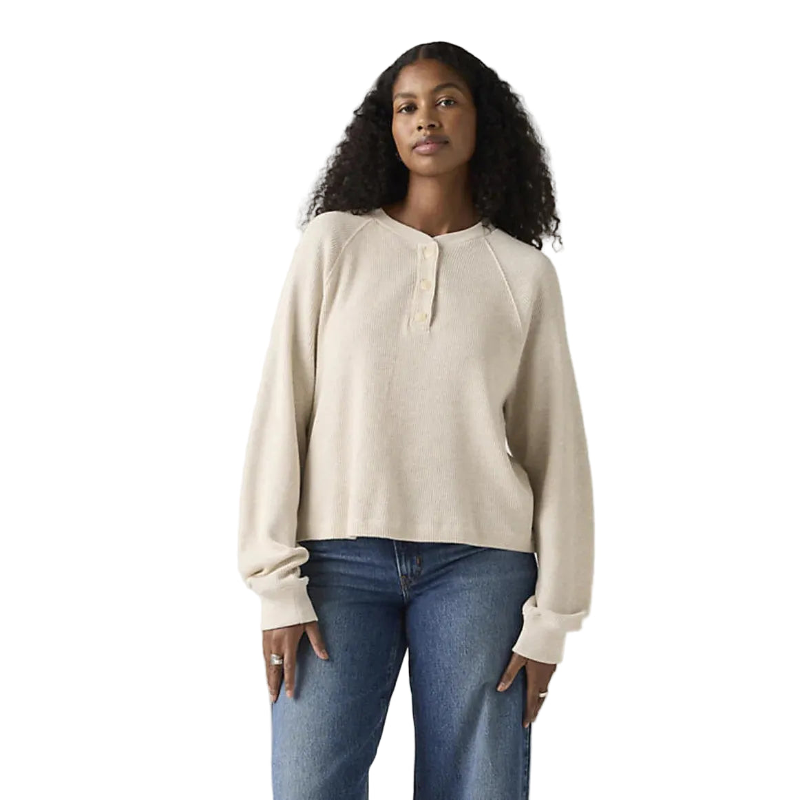 Levi's Women's Lassen Henley Shirt- Oatmeal Heather