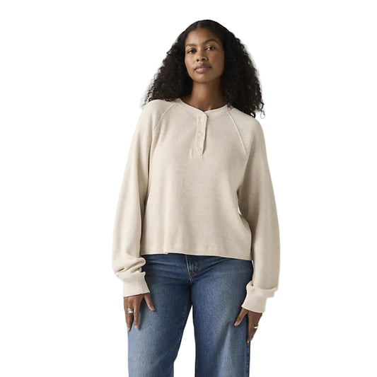Levi's Women's Lassen Henley Shirt- Oatmeal Heather
