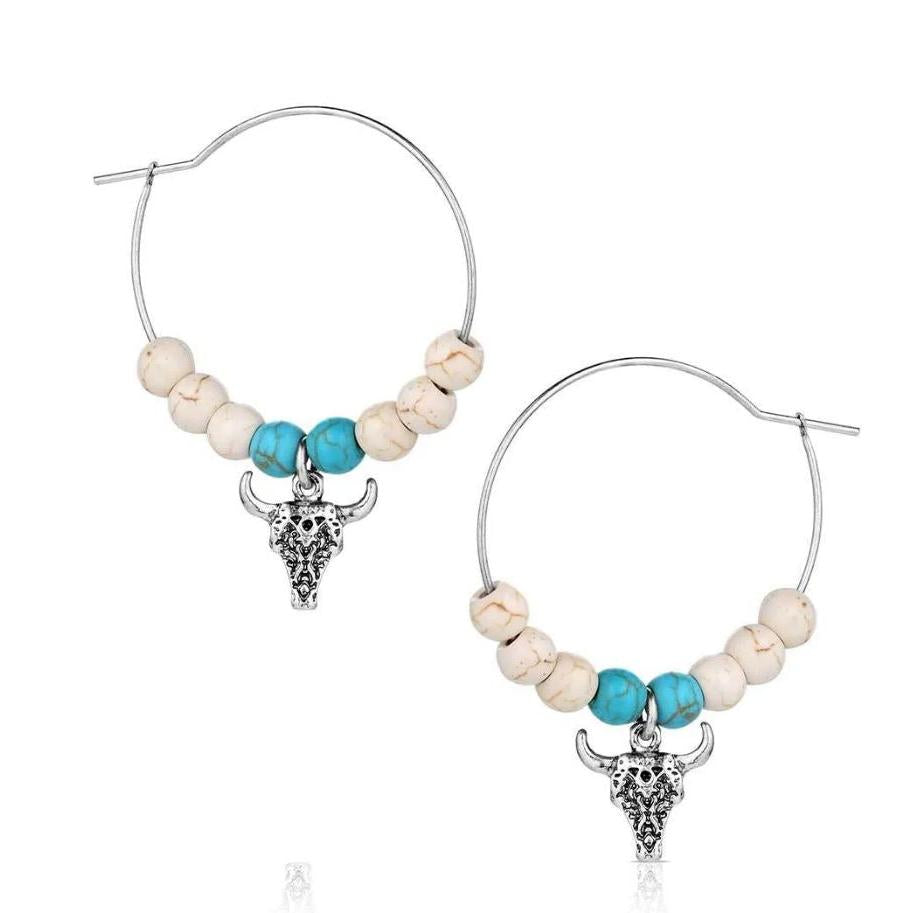Montana Silversmiths Ivory Skies Beaded Hoop Earrings
