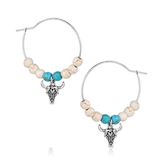 Montana Silversmiths Ivory Skies Beaded Hoop Earrings