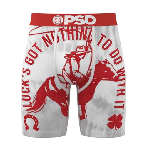 PSD Men's Underwear Down on Luck Boxer Brief- Red/White