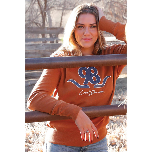 Cinch Women's Long Sleeve Sweatshirt- Brown