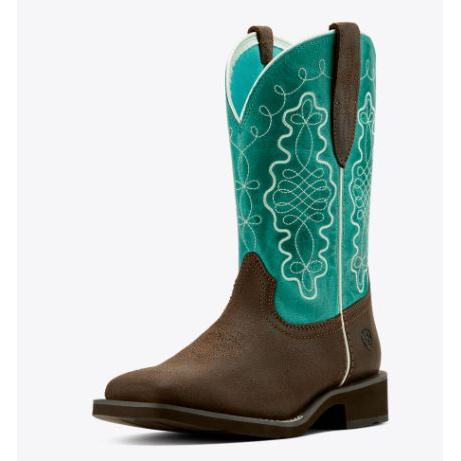 Ariat Women's Wide Square Toe Western Boot- Worn Hickory