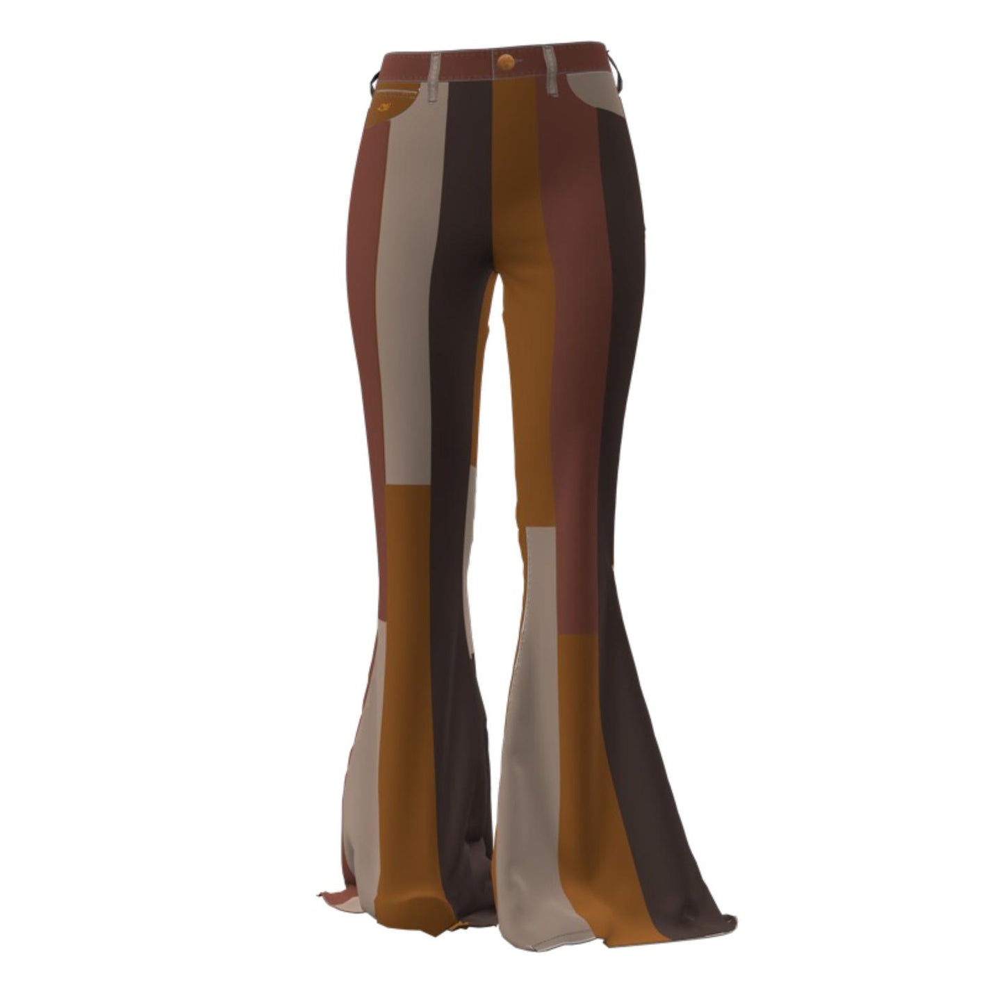 Wrangler Women's Lainey Wilson Patchwork Corduroy Bell Bottom Jean- Brown