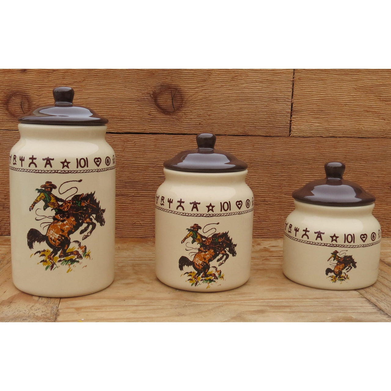 West Creation Bronc 3 piece Canister Set