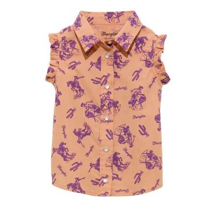 Wrangler Baby Girl Short Sleeve Shirt- Orange