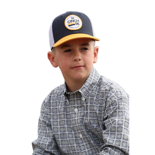 Cinch Youth Trucker Curved Bill Cap - Navy