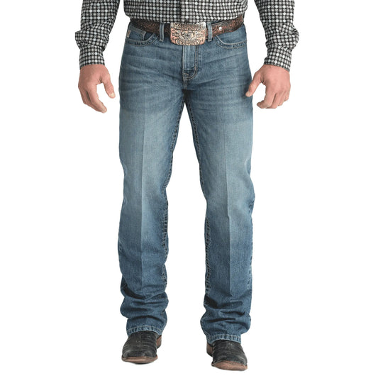 Cinch Men's Grant Medium Stone Boot Cut Jeans - Indigo