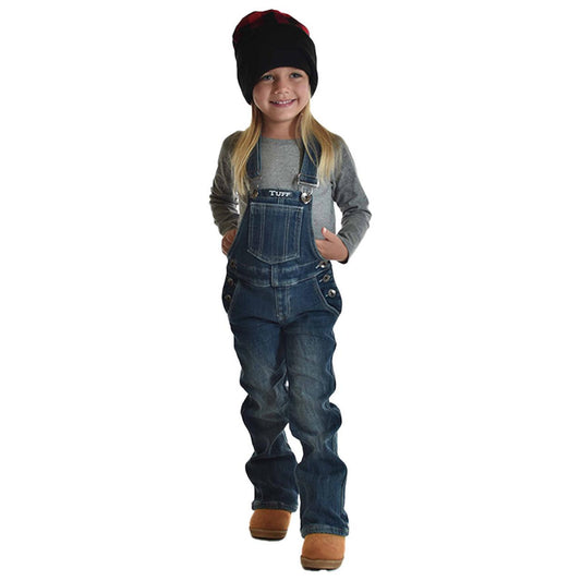 Cowgirl Tuff Girl's Edgy Bib Overall- Medium Wash