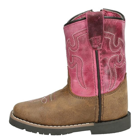 Smoky Mountain Boots Toddler Autry Western Boots- Distressed Brown/Pink - Irvine Tack & Western Wear