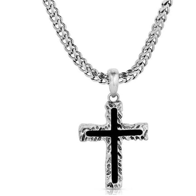 Montana Silversmiths Roughstock Cross Necklace