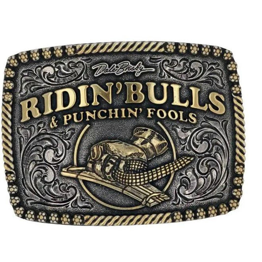 Montana Silversmiths Dale Brisby Bulls and Punchin Fools Attitude Buckle
