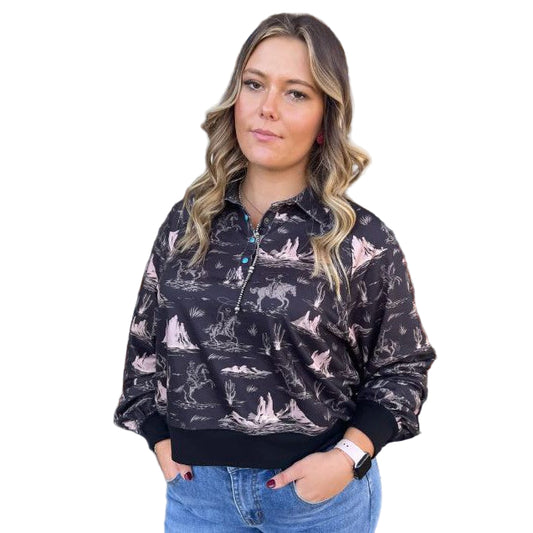 Rowdy Crowd Women's Long Sleeve Big Springs Top- Multi