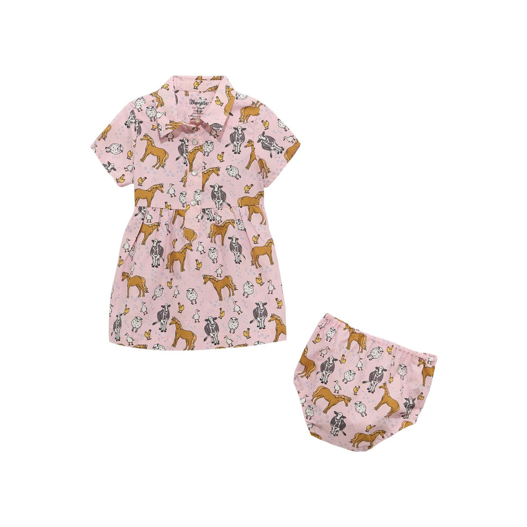 Wrangler Baby Girl Snap Dress- Pink - Irvine Tack &amp; Western Wear