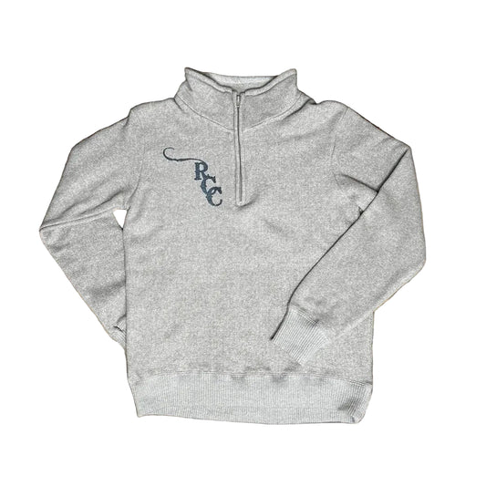 Rough Country Cowboys  Women's Long Sleeve 3/4 zip Sweater- Grey