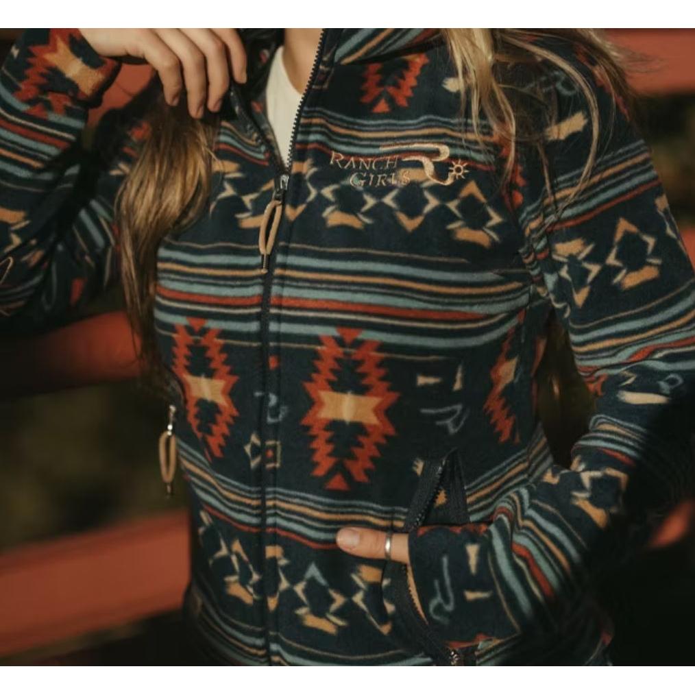 RG Long Sleeve Abby Polar Fleece Jacket- Teal Blue
