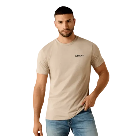 Ariat Men's Sandstone Shield Classic Fit Tee Shirt - Brindle Heather