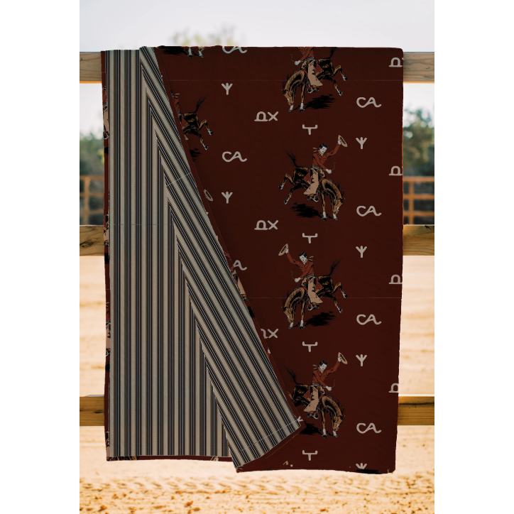 Ida Mae Lazy J Maroon Quilt