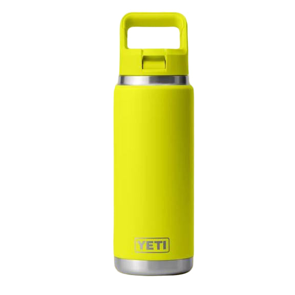 Yeti Rambler 769ml Water Bottle w/Color Match Straw Cap - Firefly Yellow