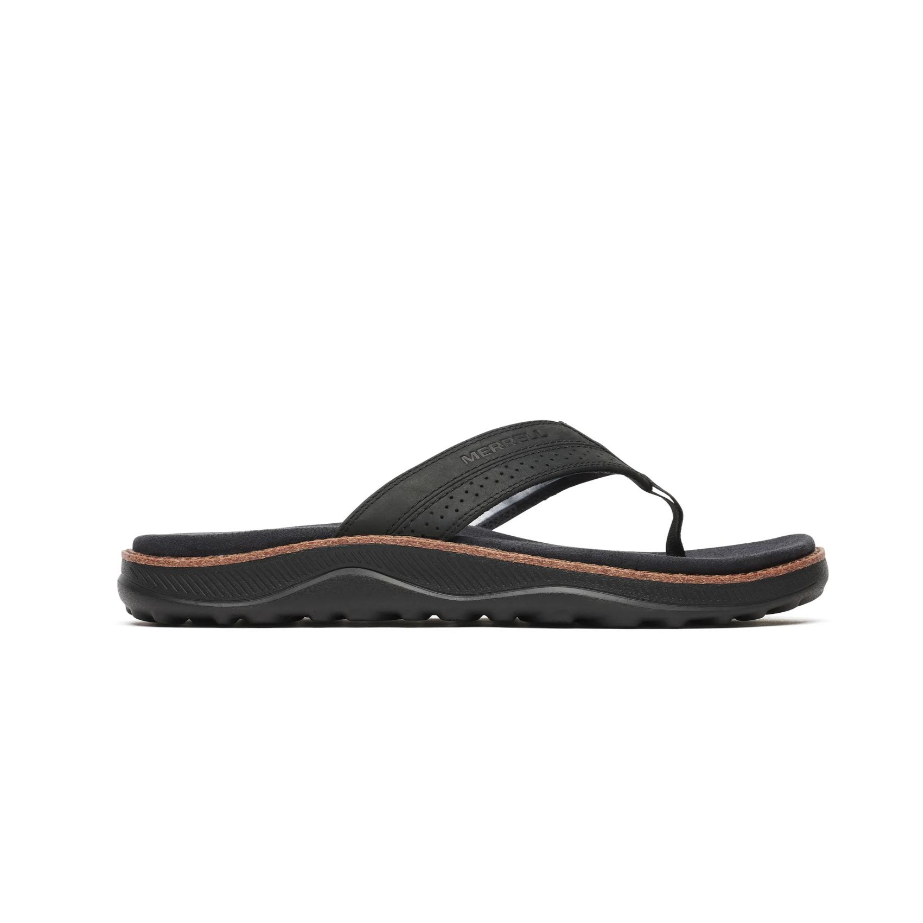 Merrell Men's Cove Leather Flip Sandal- Black