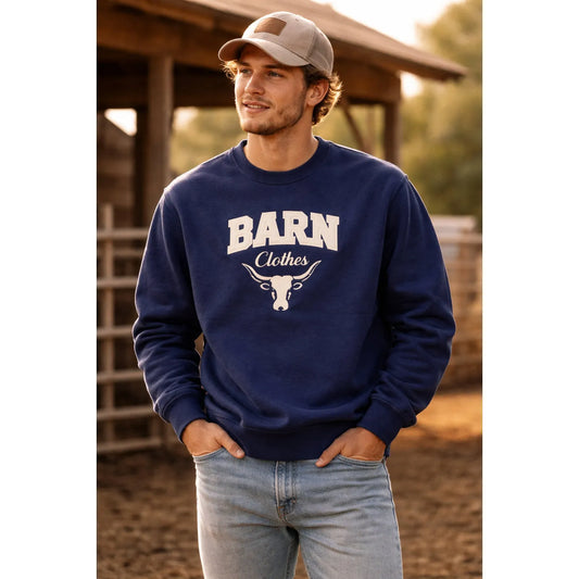Barn Clothes Unisex Long Sleeve Dust and Denim Sweatshirt- Blue