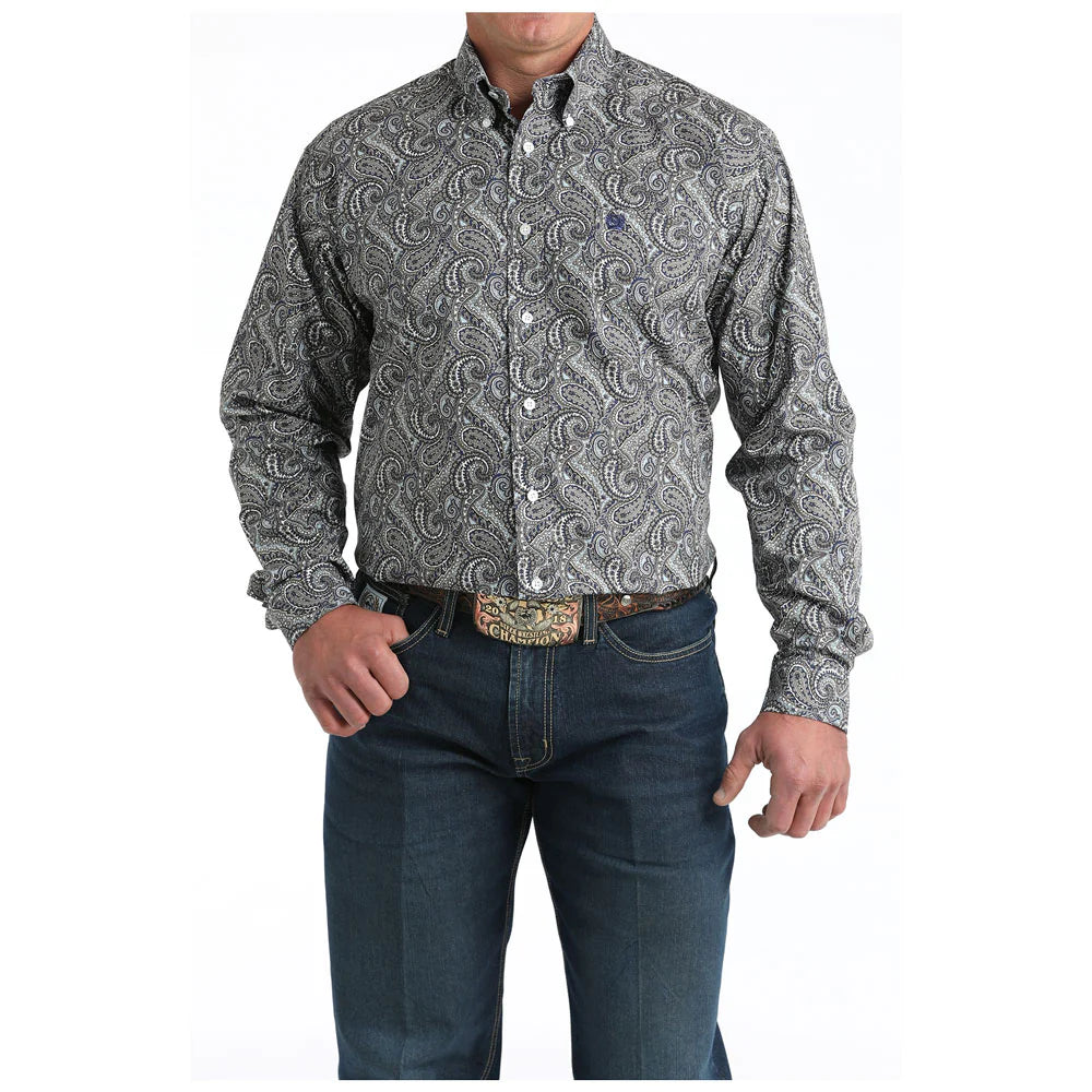 Cinch Mens Long Sleeve Western Paisley Shirt- Multi