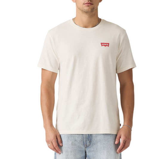 Levi Strauss Men's Relaxed Fit Lasso Graphic Tee Shirt- Egret
