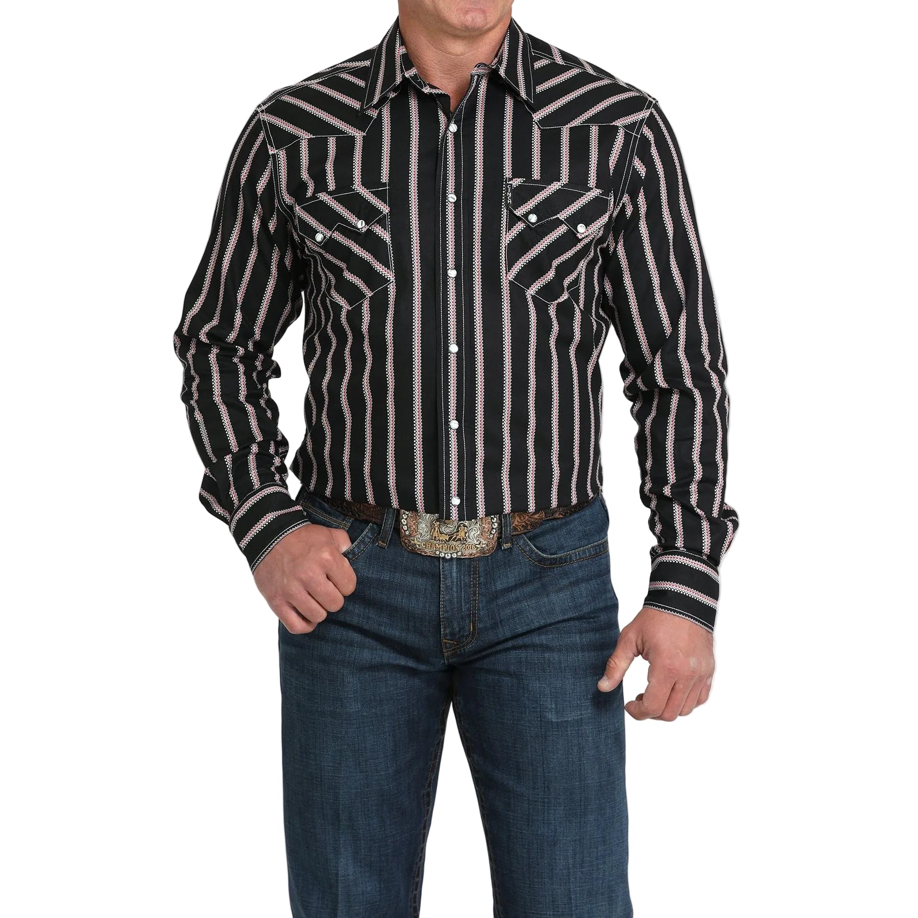 Cinch Men's Long Sleeve Western Stripe Shirt - Black - Irvine Tack & Western Wear