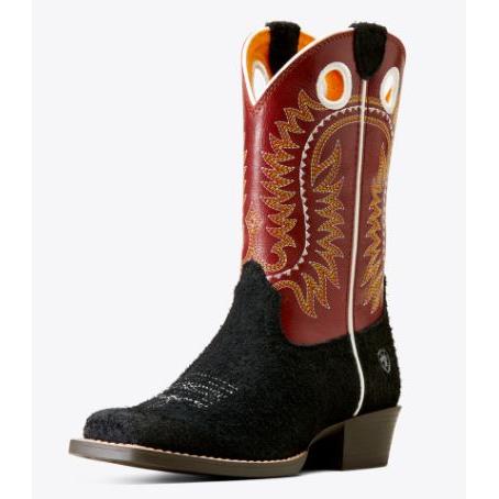 Ariat Youth Derby Monroe Cutter Toe Western Boot- Black Roughout