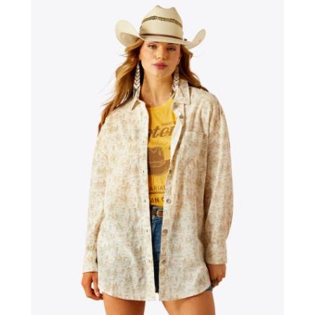 Ariat Women's Poppy Summer Overshirt Shirt- Comic Toile