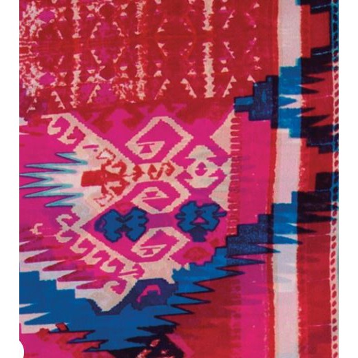 Wyoming Traders Pink and Blue Aztec #6 Silk Scarf