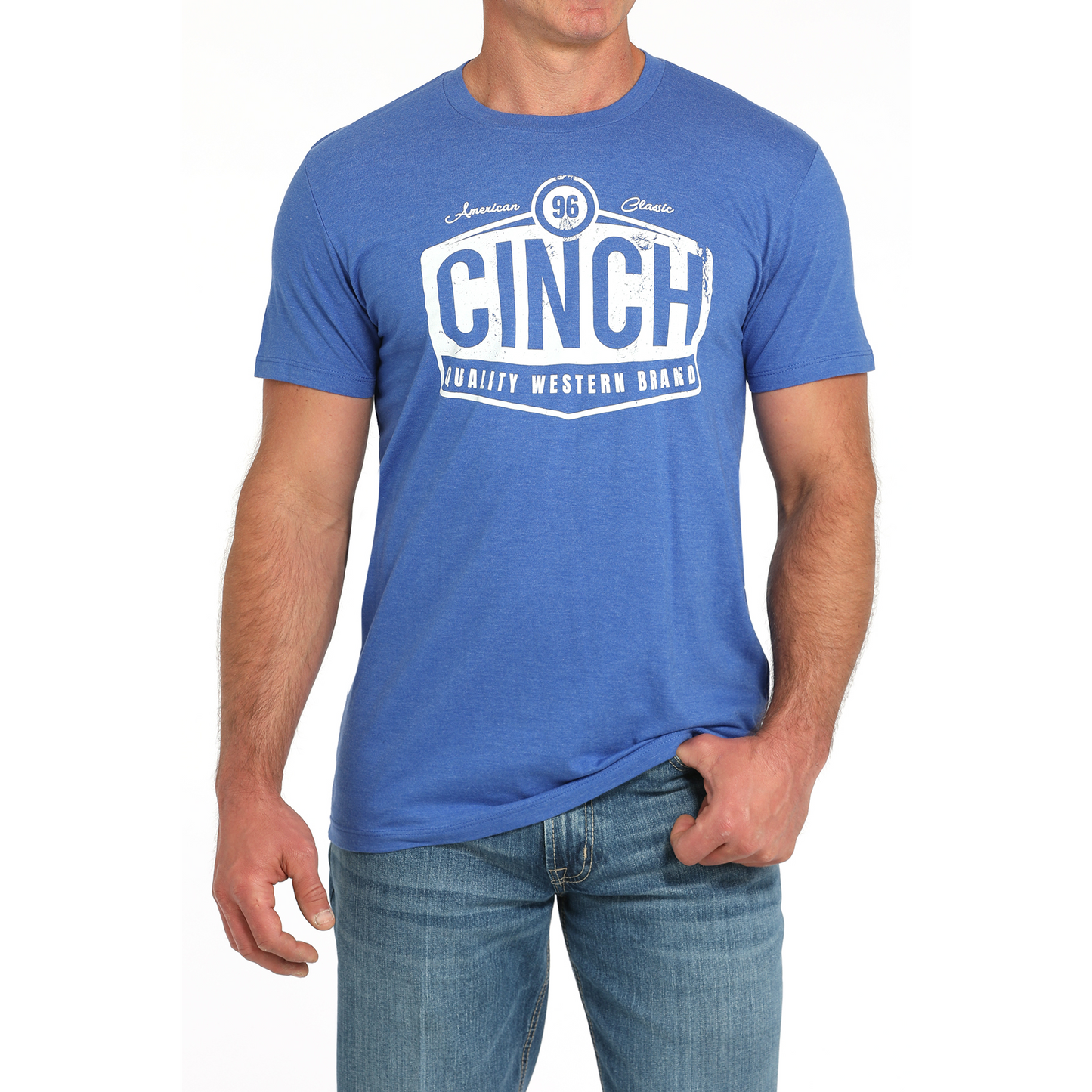 Cinch Men's Short Sleeve Graphic Tee Shirt- Royal Blue