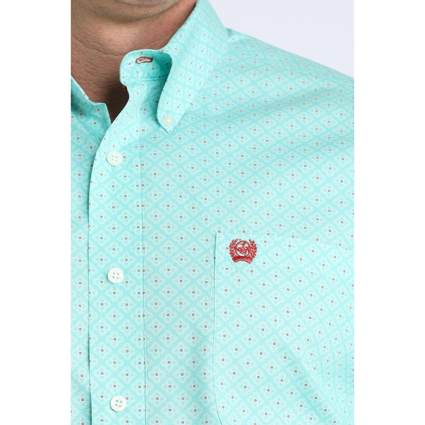Cinch Men's Long Sleeve Print Western Shirt- Blue