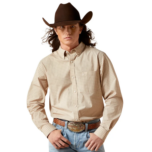 Ariat Men's Pro Series Walt Fitted Shirt- Beige