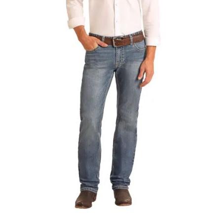 Rock & Roll Men's Straight Leg Revolver Jeans- Vintage Wash