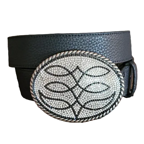 Angel Ranch Women's Boot Stitch Belt- Black - Irvine Tack & Western Wear