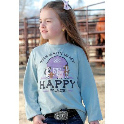 Cinch Girl's  Long Sleeve Tee Shirt- Green