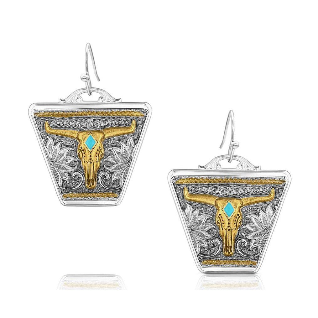Montana Silversmiths Meadow Majesty Steerhead Earrings