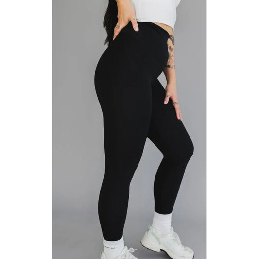 Bare Activewear Women's High Rise Barely There Pant-Black