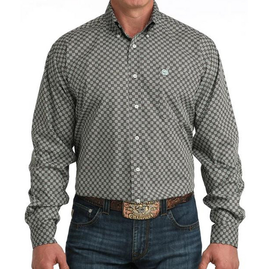 Cinch Men's Long Sleeve Western Shirt - Brown