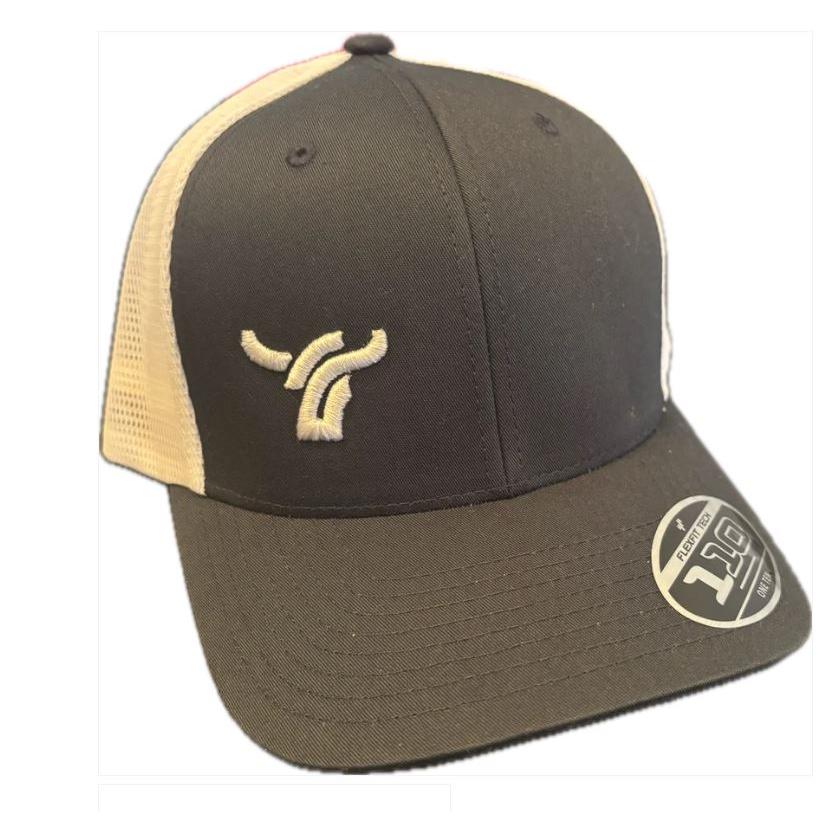 B8 Ranch Apparel 110 Flexfit  with Small Logo- Navy/White