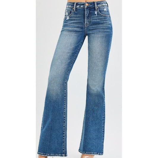 Risen Women's High Rise Flare Jean- Dark Wash