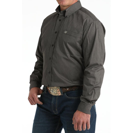 Cinch Men's Long Sleeve Western Shirt-Brown - Irvine Tack & Western Wear