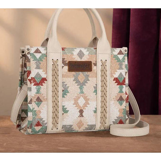 Wrangler Southwestern Pattern Dual Sided Print Tote/Crossbody-Multiple Colors