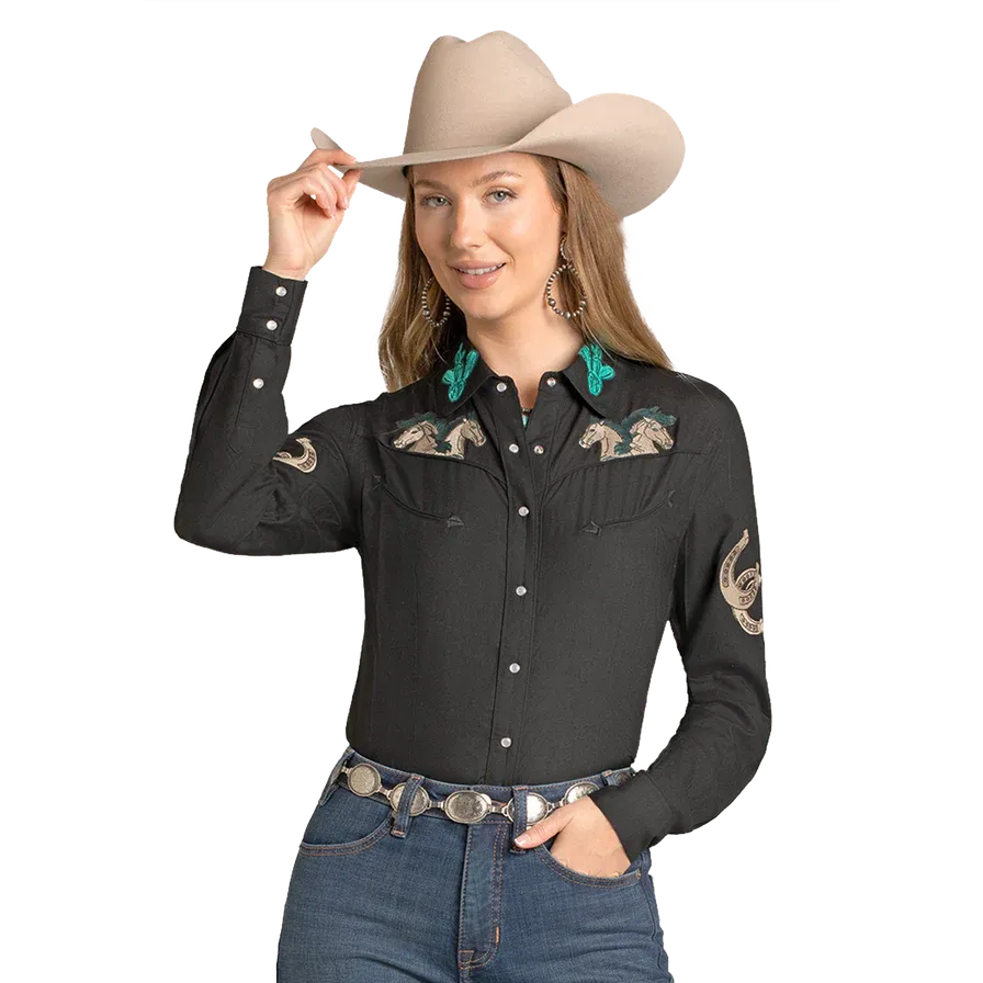 Panhandle Women's Long Sleeve Slim Snap Front Shirt-