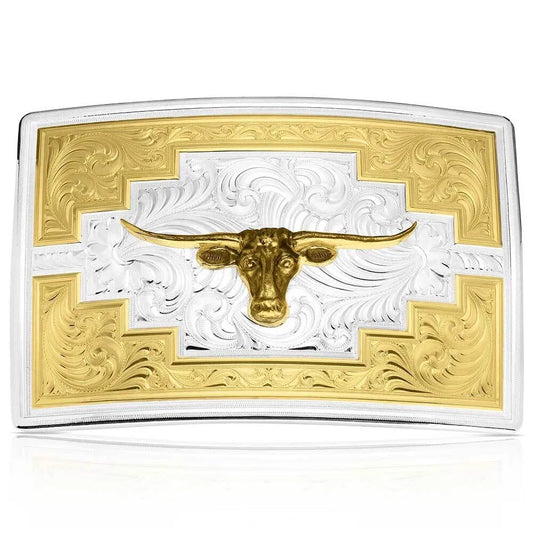 Montana Silversmiths Santa Fe Sunrise Longhorn Buckle