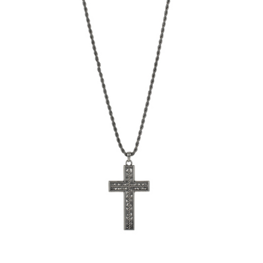 Justin Unisex Reversible Cross on 24 inch Rope Chain