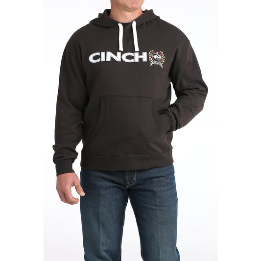 Cinch Men's Long Sleeve Pullover Hoodie- Brown