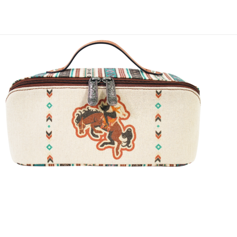 Justin Women's Cosmetic Case with Bronco and Cowgirl